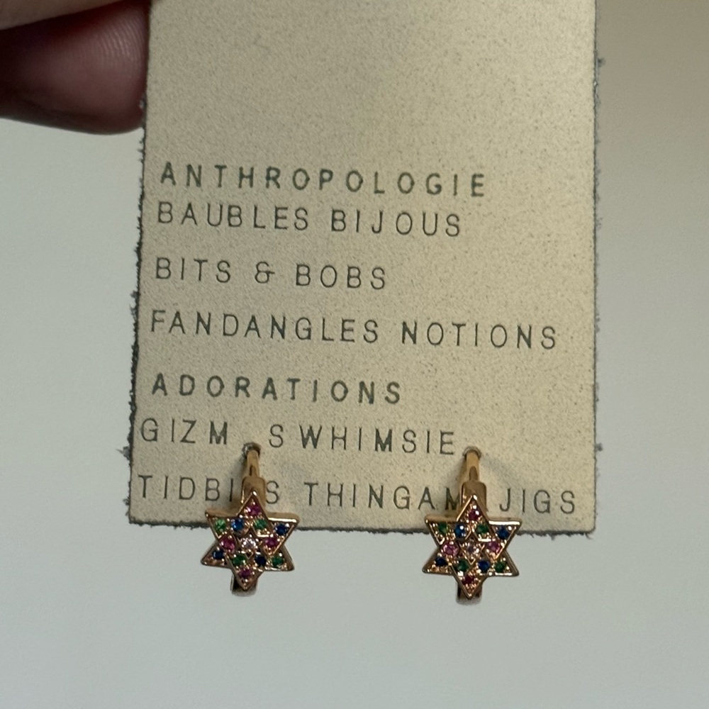 NWT Anthropologie Star Earrings with Colorful Stones